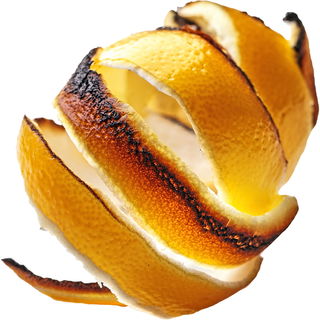 verkohlte Zitrusschale