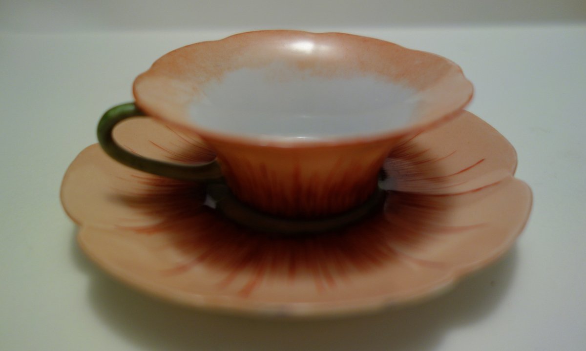 Manufaktur OHME - Miniatur Tasse: Höhe 2.7 cm,  Durchmesser 7.5 cm, Unterteller Durchmesser 10.5 cm