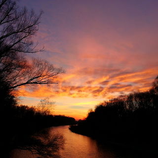 Abendrot an der Isar