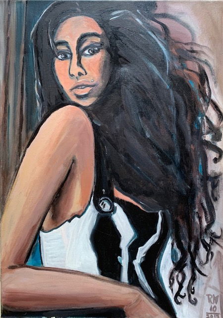 Amy Winehouse Back to black, Acryl auf Leinwand