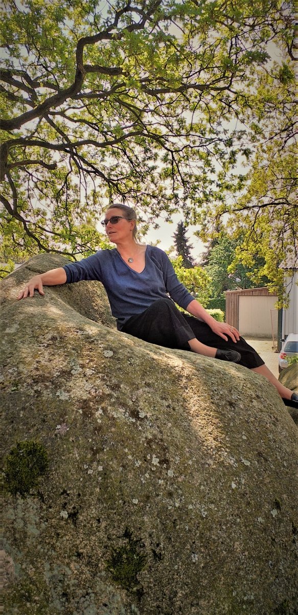 Priestress on a Throne of a magic megalithic ritual worship place?