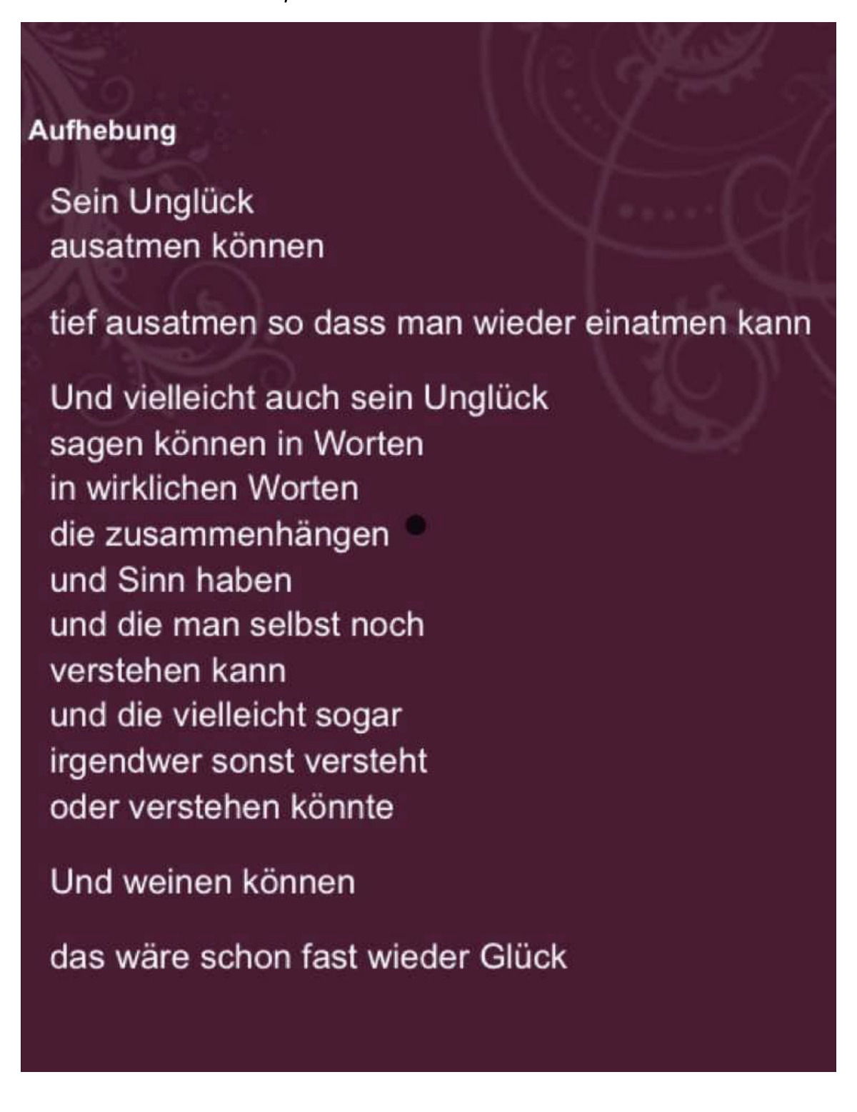 Erich Fried: Aufhebung
