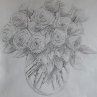 gezeichneter Rosenstrau...