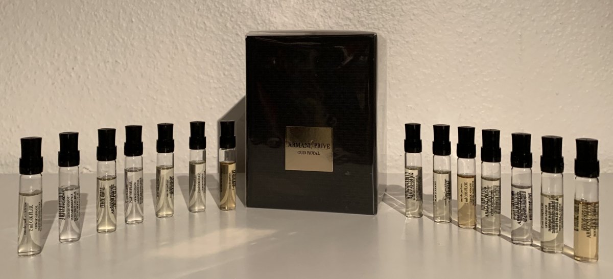 Armani Privé Oud Royal, + 14 Proben:  Pivoine Suzhou, Rouge Malachite, - Rose d'Arabie,  - Iris Céladon.....