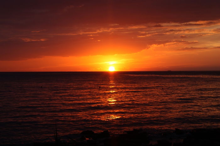 Sonnenuntergang an der Adria in Kroatien