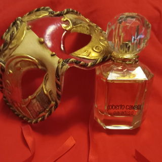 With Venetian mask