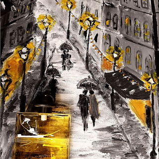 November rain on a parisian alley...