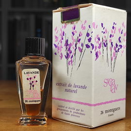 Extrait de Lavande, Flakon ca. 5 ml. Distillerie de la lavande à la Sicalav (Société d'intérêt collectif agricole) de Haute Provence, Commune Montguers