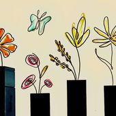 Kunst ? Ja hier Mal ein paar One Line Blumen versucht. (by JulieFä91)